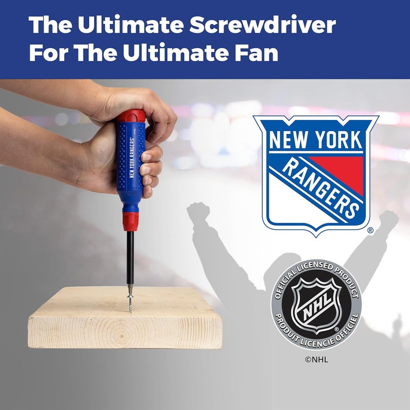 Megapro ® NHL® Team Edition Multi-bit Screwdriver | Officially Licensed NHL® Gear | Durable, Ergonomic, Pro-Grade Screwdriver (New York Rangers®) - Image 5